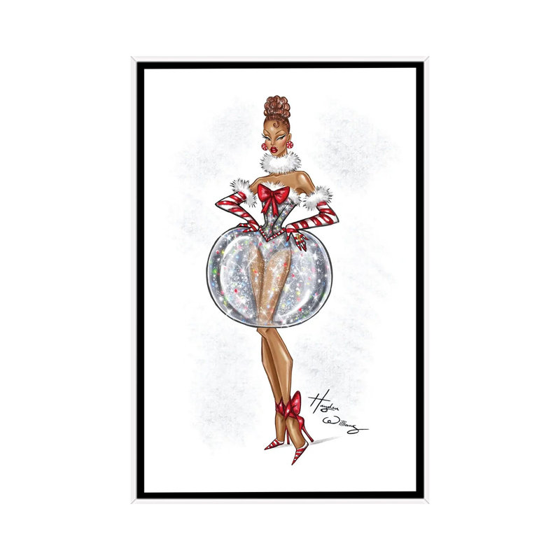 Robe boule à neige - HWI577, Impression sur toile flottante sans passe-partout, H 26 po x l 18 po, Blanc
