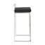 Tabouret de bar empilable contemporain avec coussin en velours noir et structure en acier inoxydable - Paquet de 2