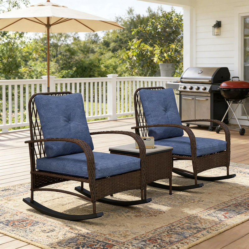 Ensemble bistro, ensemble de mobilier de balcon, ensemble de mobilier de patio en osier 3 pièces