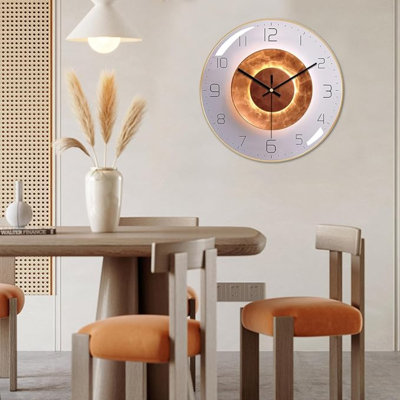 Horloge murale ergocar, horloge murale Art déco, horloge murale moderne en métal silencieuse, convenant au salon, à la chambre à coucher, au bureau, à la salle d'étude,