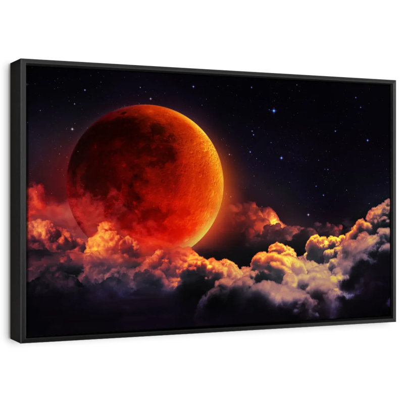 " Blood Red Moon Wall Art ", 25" H x 37" W