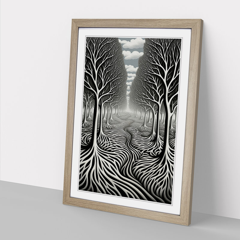Forest Op Art - Framed Print, Oak Framed, 46cm H x 34cm W