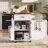 Kitchen Island with Drop Leaf, Open Side Rack, One Drawer and Towel Rack-552541485