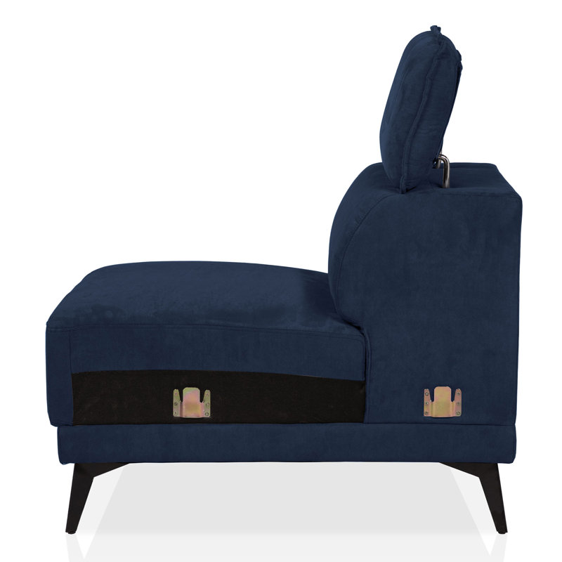 Fauteuil de chambre en polyester 39,38 po, Bleu marine 100% polyester