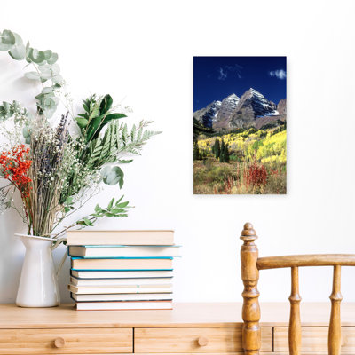 Maroon Bells Peaks, White River National Forest, Colorado, États-Unis, art abstrait contemporain, art floral