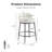 Lalia Hammered Forged Steel Upholstered Counter Height Stool-718023216