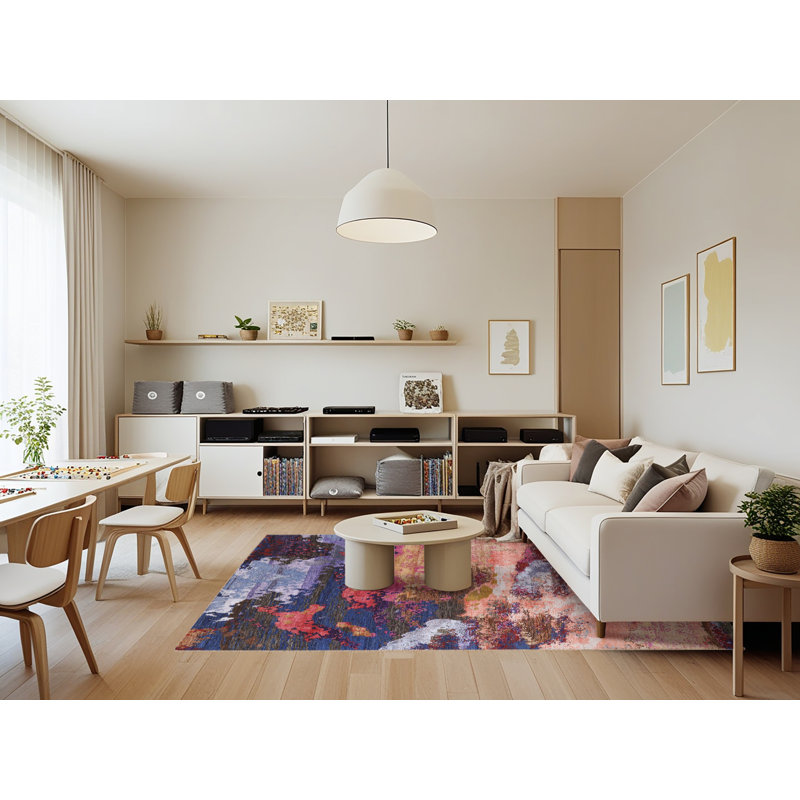Abstract Indoor Rug, Rectangle 7' x 9'