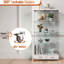 Vitrine moderne en verre avec DEL à 13 couleurs, 4 tablettes et 2 tiroirs pour un assemblage rapide avec lumières DEL blanches antiques et tablettes de porte