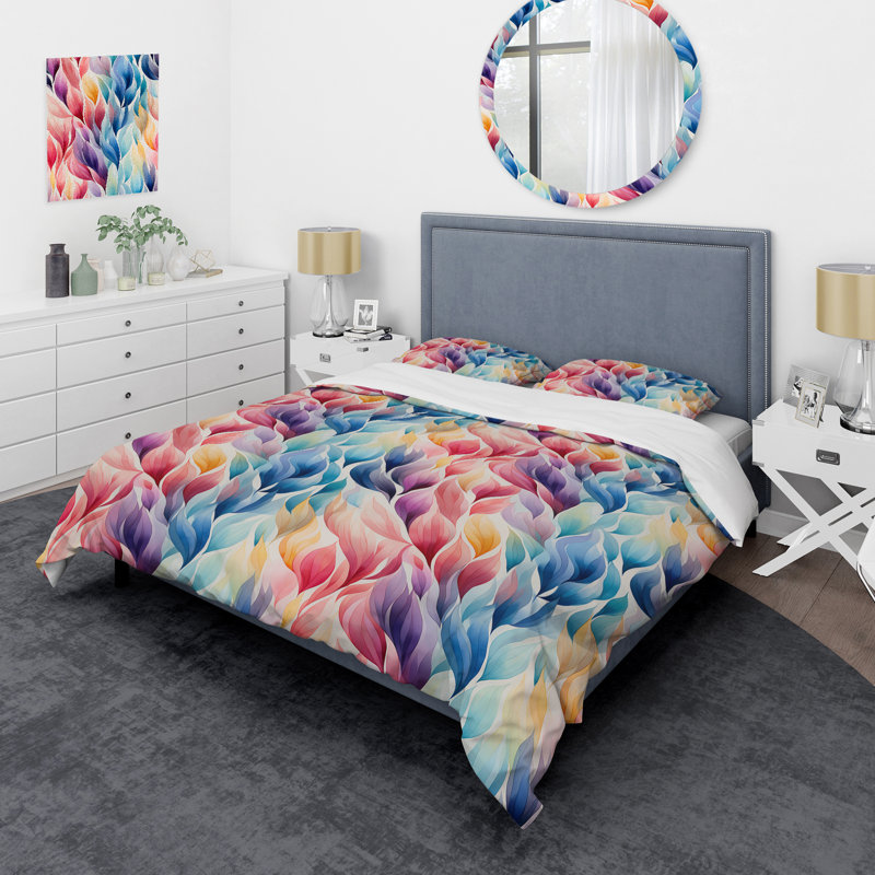 Ensemble de housse de couette Ikat Mirage II, Housse de couette pour grand lit et 2 taies décor