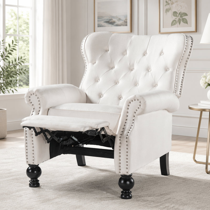 Fauteuil inclinable 3 positions avec accoudoirs roulés Modern, Beige