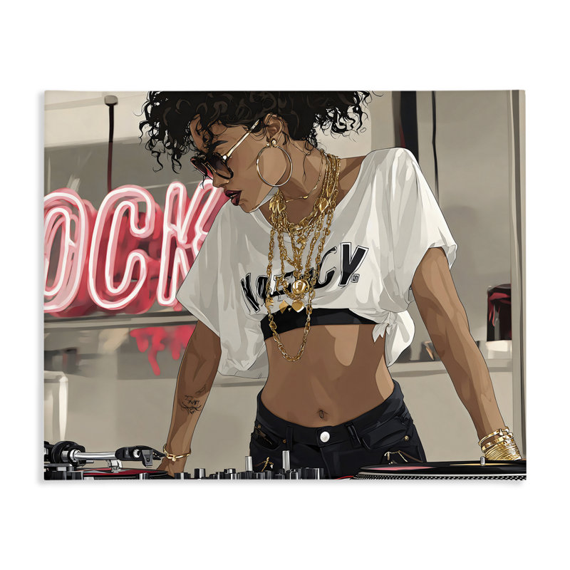 Toile Rock Rock Neon, musique par Franklyn Gregory, 24 x 30