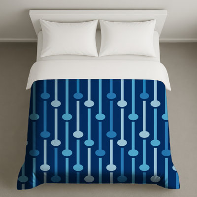 Housses de couette bleues à cercles verticaux
