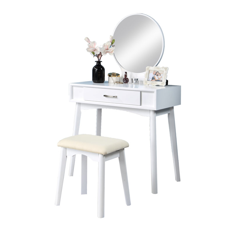 Coiffeuse et tabouret blanc moderne Modern