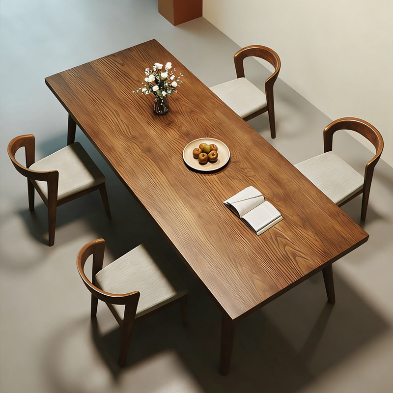 Simple Pine Wood Solid Rectangular Dining Table