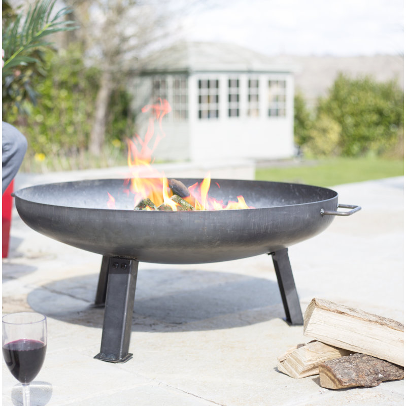 La Hacienda Pittsburgh Industrial Heavy Duty Steel Firepit, 33cm H x 85cm W x 85cm D
