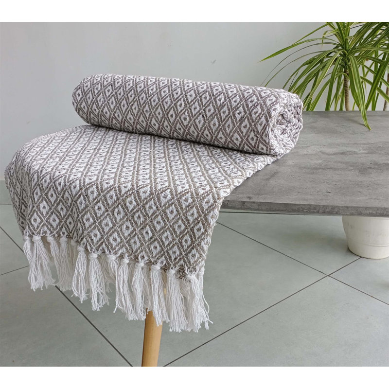 Cimino Machine Woven Throw Blanket, W228 x L254cm, Natural