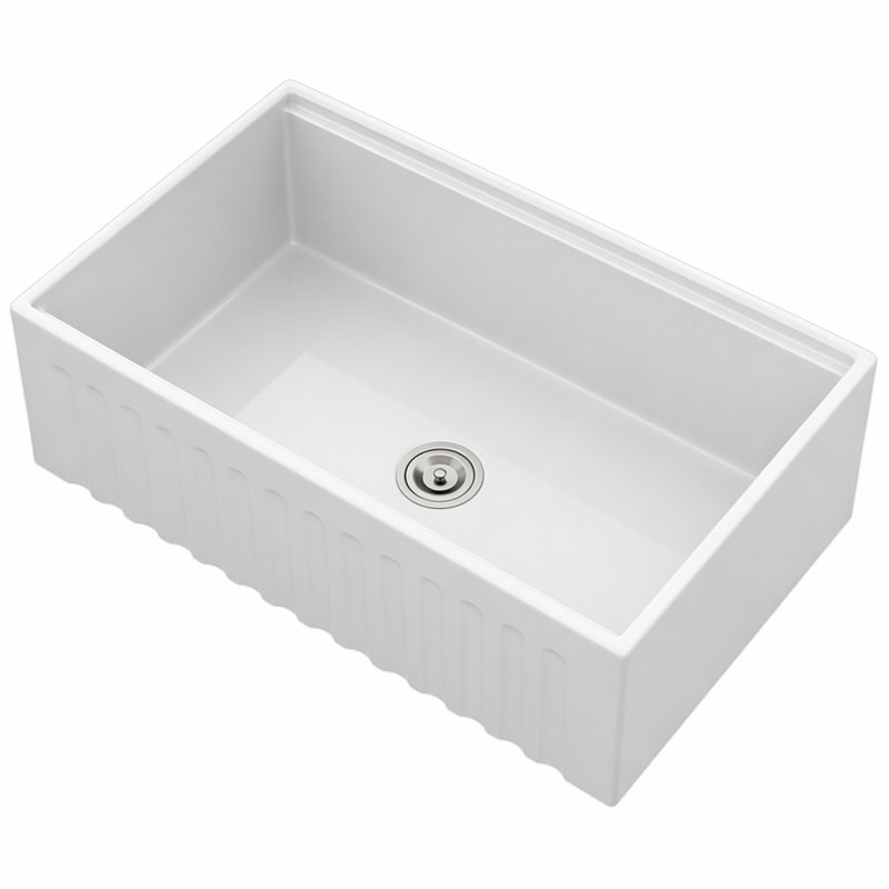 Évier de cuisine de ferme 33 po blanc - 33 po x 20 po x 10 po en porcelaine blanche