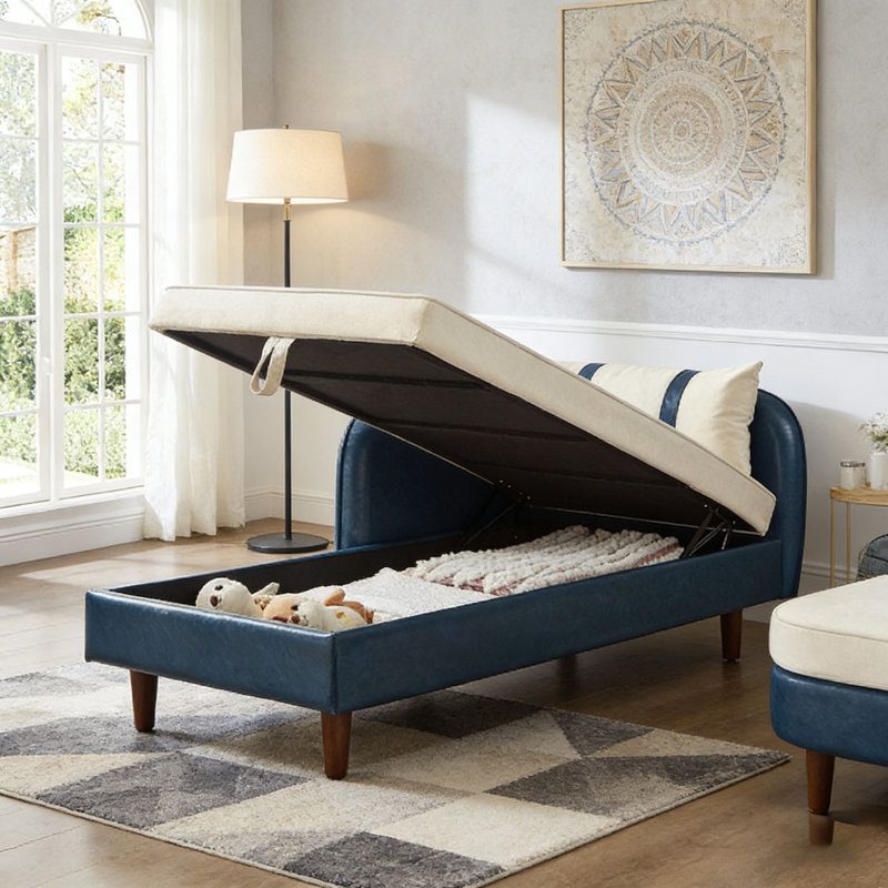 Méridienne de rangement 65 ", Beige+Blue