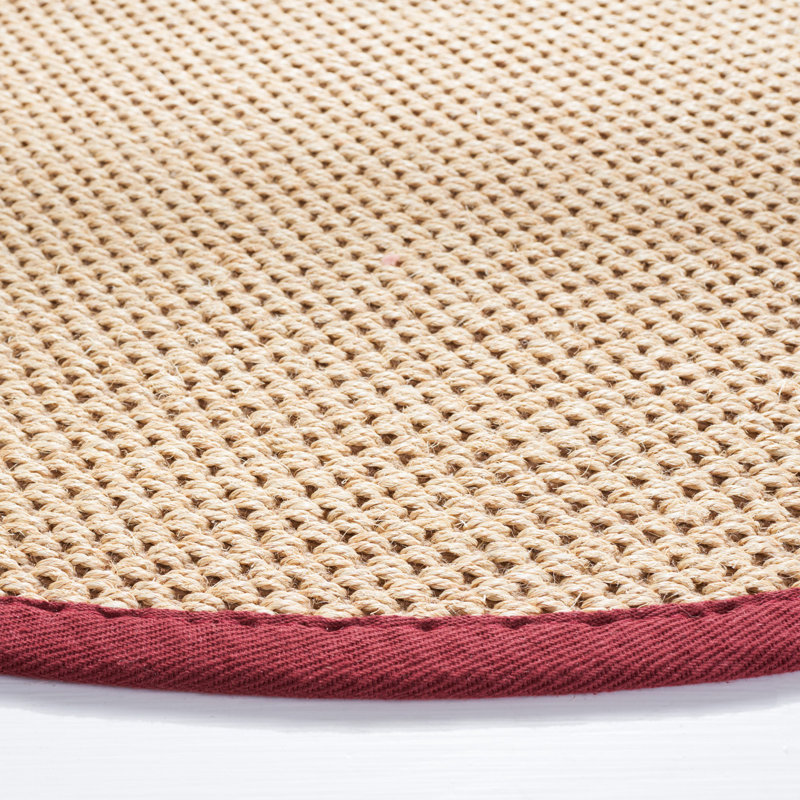 Hillsborough Natural Fiber Sisal Pile Solid Color Rug, Round 6'