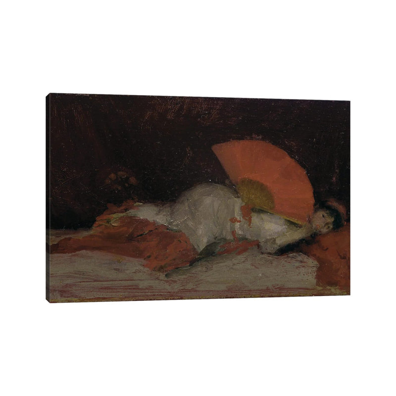 Note En Rouge L'Eventail - reproduction d'art murale, 12 po x 18 po, Toile tendue avec châssis, Sans cadre