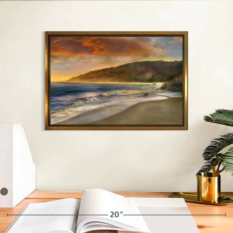 Malibu Sun, Cadre flottant doré, 13 po x 9 po