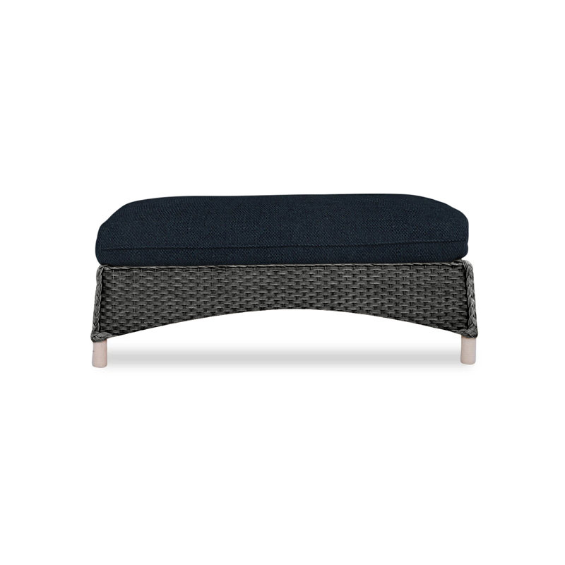 Mandalay Outdoor Ottoman, Sandberg Navy, Hickory