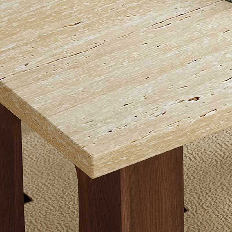 Table de salle à manger Rock Board avec base en bois massif, H 29,5 po x L 55,1 po x l 31,5 po