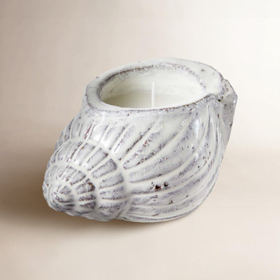  White Conch Shell Citronella Candle