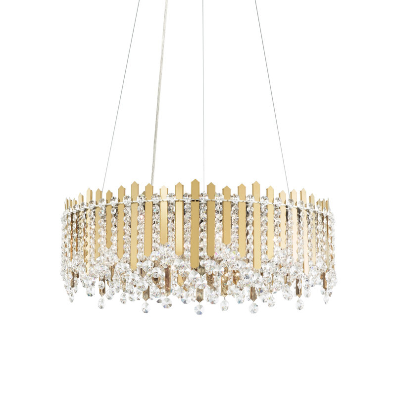 Chatter 12 - Light Chandelier, Gold Mirror, Heritage Crystal