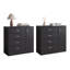 Ensemble de 2 commodes Lund, style minimaliste, mobilier de chambre à coucher grande capacité, wengé