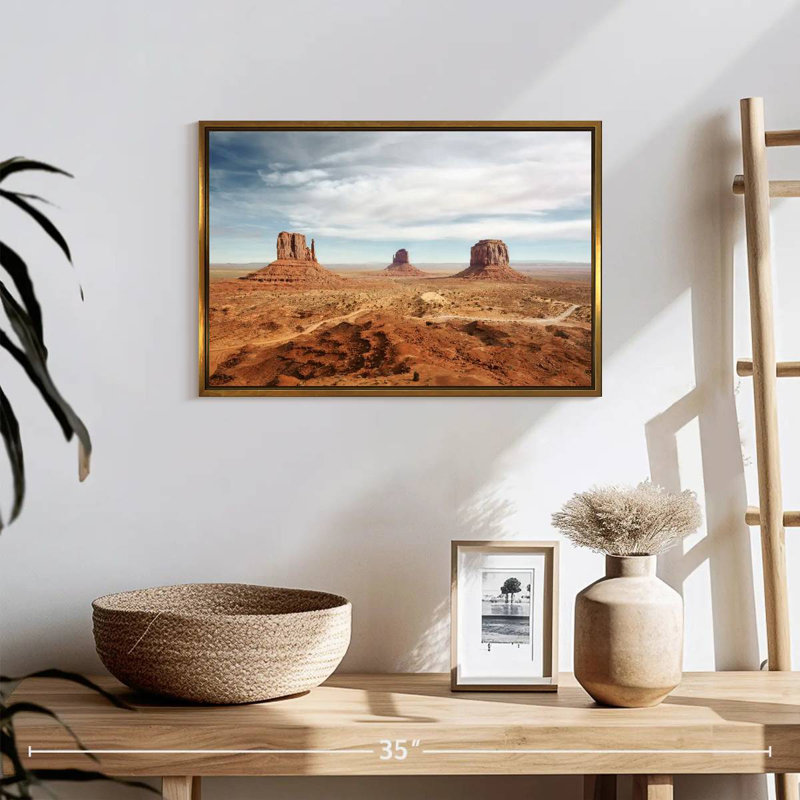 Arizona Monument Valley, 19 po x 13 po, Cadre flottant doré