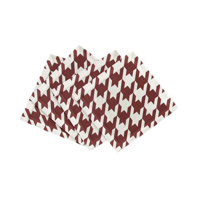 Houndstooth Cotton Sateen Cocktail Napkins