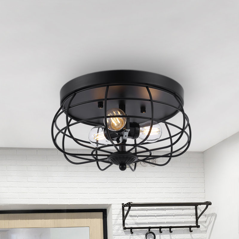 Plafonnier encastré tambour 3 lumières Jacobina, Noir