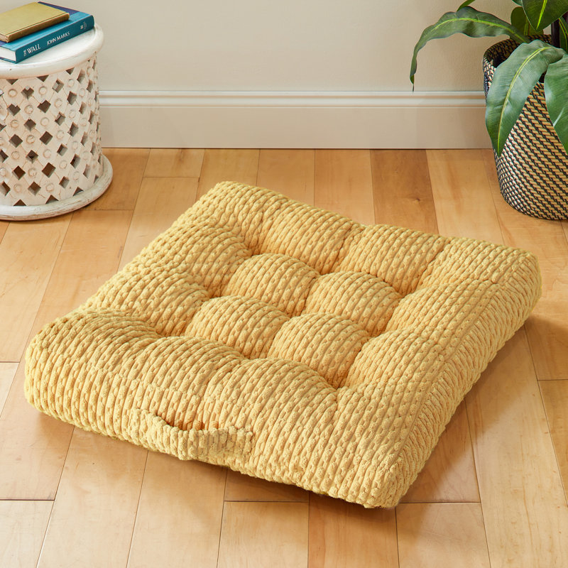 Coussin de sol en polyester , Moutarde Becklee