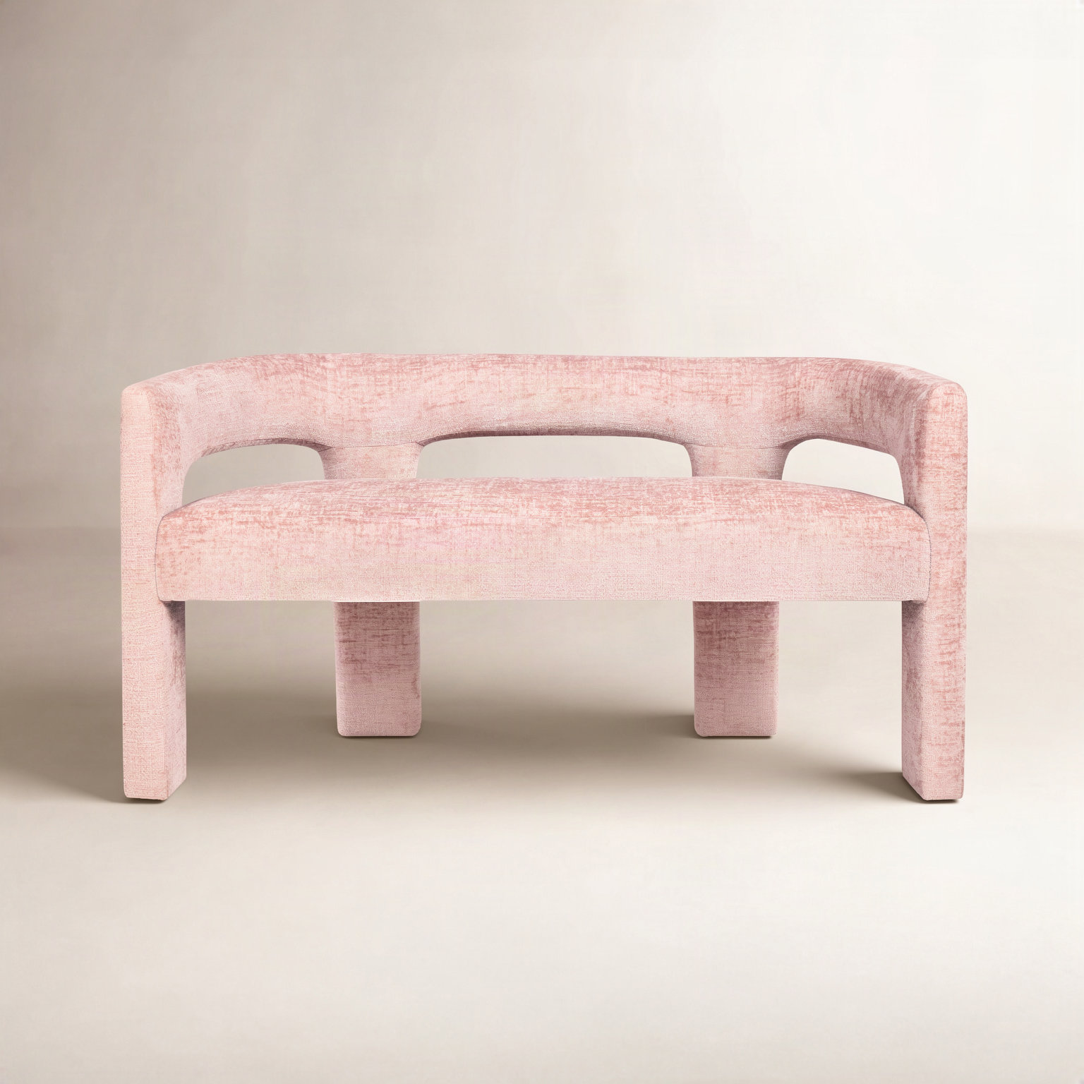 Anouchka 50 " Bench, Gwen Pink Microsuede