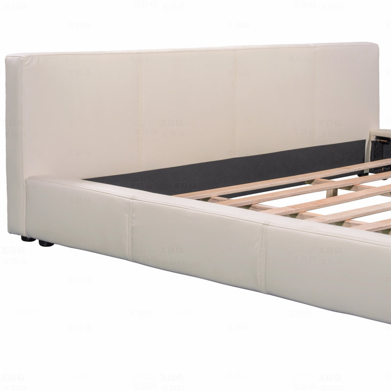 Très grand lit, [rembourré beige élégant], Très grand lit