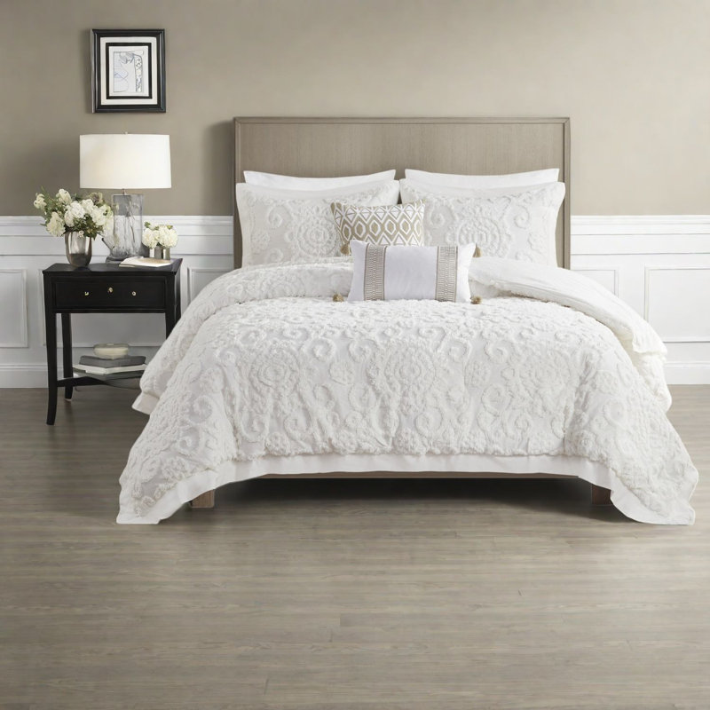 Oversized Cotton King Bedding Sets, Tufted Chenille Comfort For Home