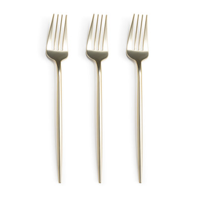 Shiny Gold Moderno Disposable Plastic Dessert Forks