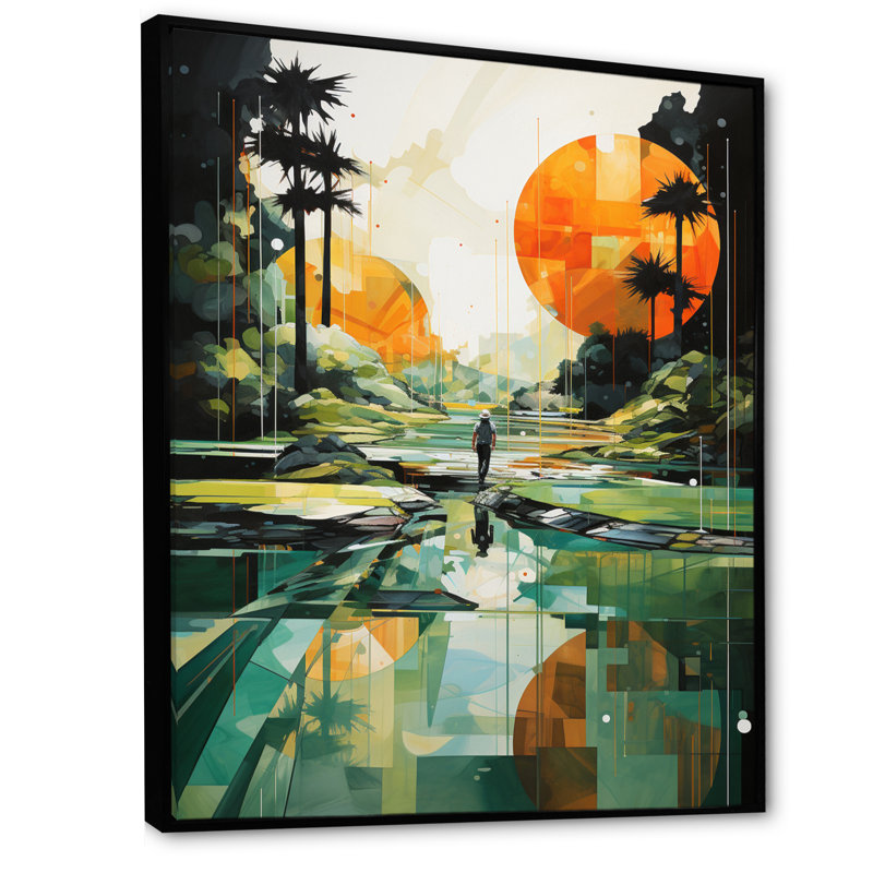Latronya Golf Putting Paradise - Golf, reproduction d'art sur toile encadrée, H 32 po x l 24 po x P 1 po, Cadre flottant noir