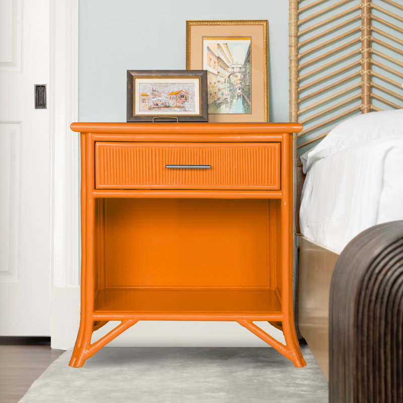 Table de chevet 1 tiroir, Orange citron