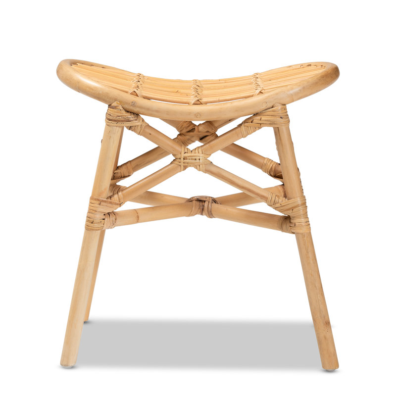 Elgon Natural Brown Rattan Bohemian Footstool
