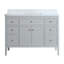 Ensemble de meuble-lavabo autoportant 48 po entièrement assemblé en bois massif avec plateau en marbre d'ingénierie entièrement assemblé