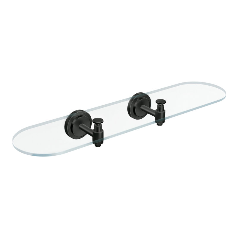 Moen DN0790BL Iso Iso Vanity Glass Shelf, Matte Black