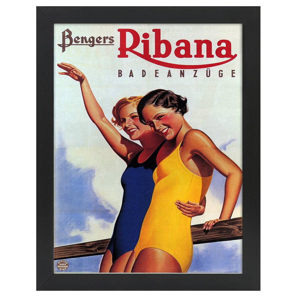 Leinwandbild Vintage Advertising Poster Swimsuits Benger Ribana