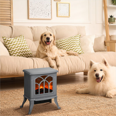 Foyers à effet de flamme et accessoires en plastique gris 14,8 x 9 x 17,2 po