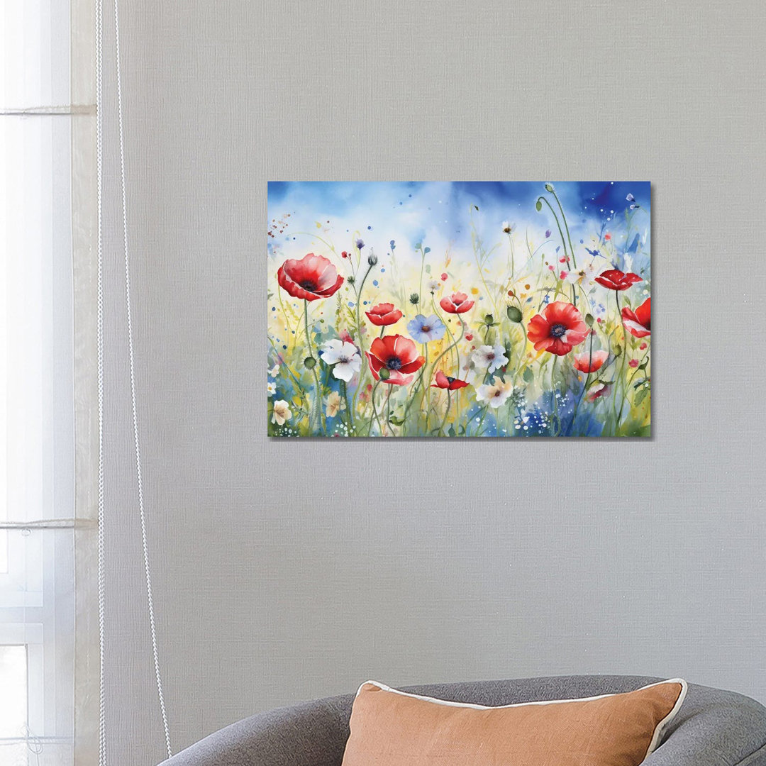 Mohnblumen und Gänseblümchen III von Svetlana Saratova - Galerie- Giclée auf Leinwand