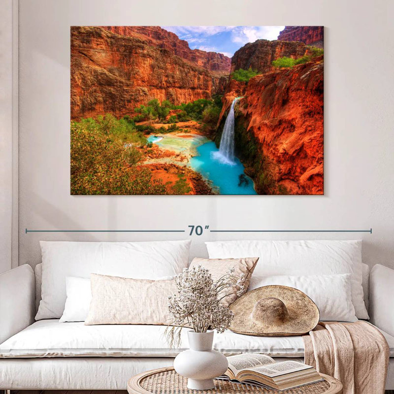 Alvord Havasupai Canyon Falls, H 34 po x l 51 po