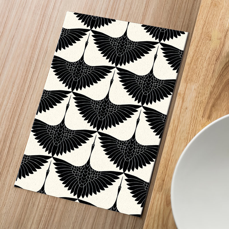 Abstract Monochrome Print Non-Woven Thin Rug with Geometric Design for Modern Indoor Decor