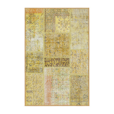 Tapis de zone vert/citron contemporain