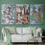 Magenta Garden - Ensemble de 3 reproductions encadrées sur toile-91887219-91887218